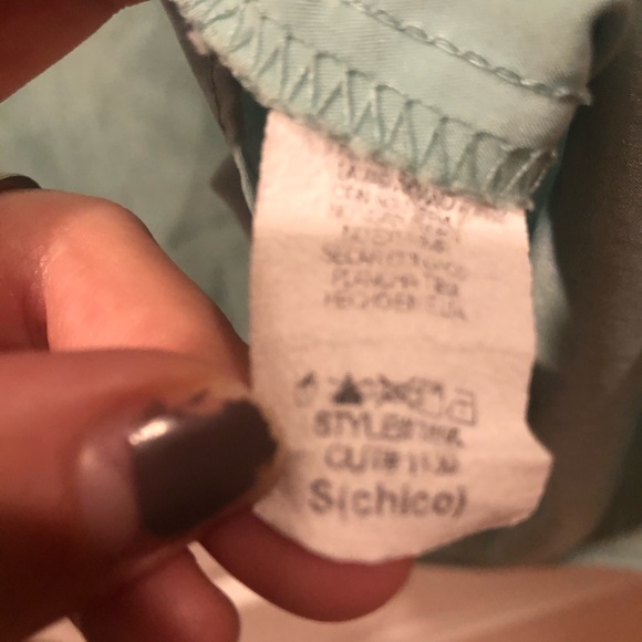 Paisley Ivy Sea Foam Green High Low Tunic Shirt - Picture 4 of 6